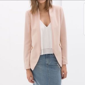 Zara Black tailored jacket with gold zippers
